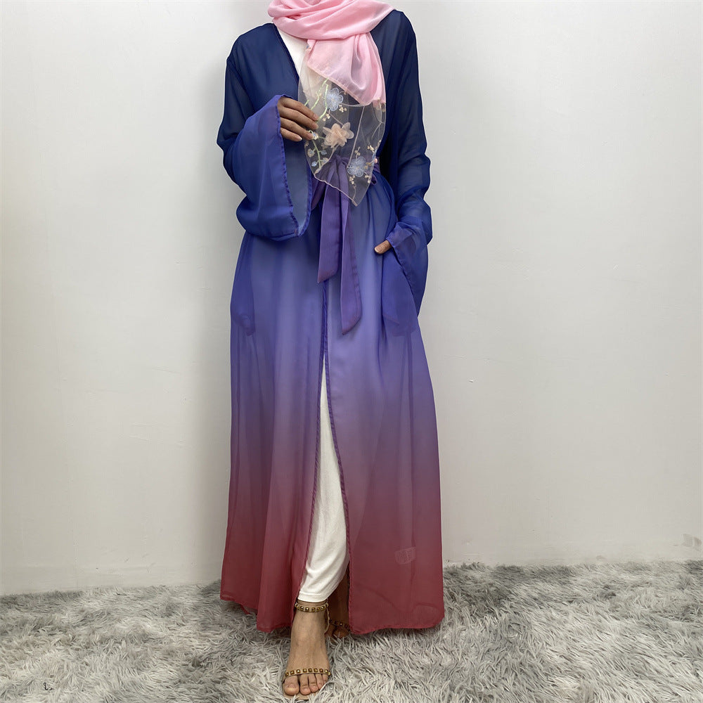 Women's Muslim Cardigan Chiffon Robe