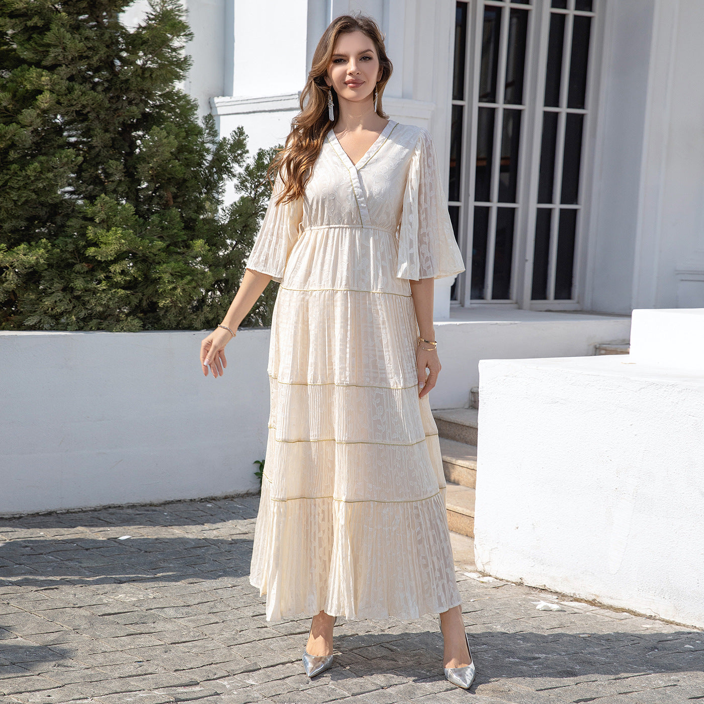 Women's V-neck Loose Evening Dress