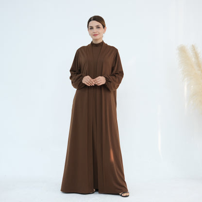 Women's Solid Color Abaya Two-piece Suit