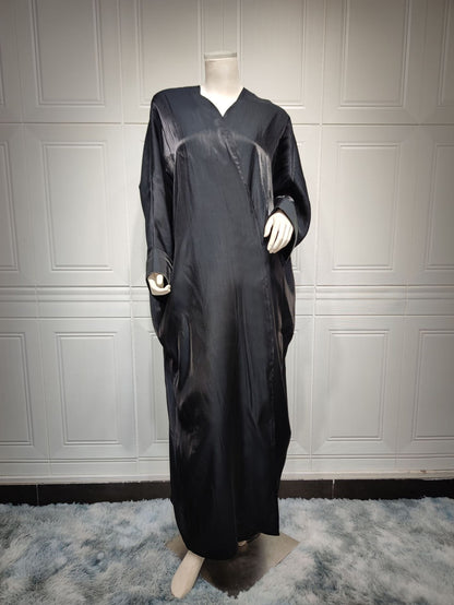 Women's Bright Silk Satin Bat-sleeved Robe