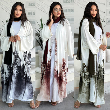 Women's Tie-dye Cape Robe Dress