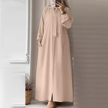 Women's Lapels Solid Color Loose Robe