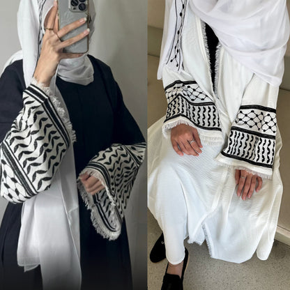 Women's Embroidered Fringed Muslim Robe