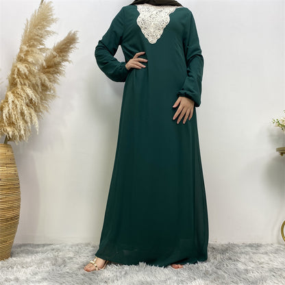 Arabian Applique Long Sleeve Dress