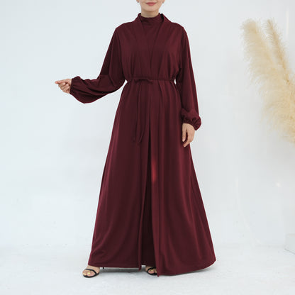 Women's Solid Color Abaya Two-piece Suit