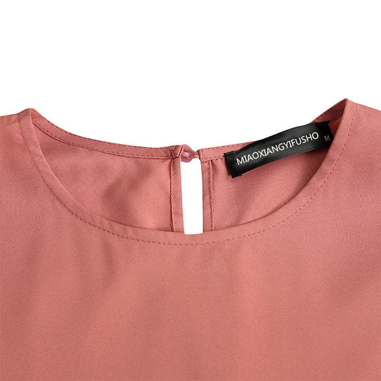 Women's Color-blocked Crewneck Dress