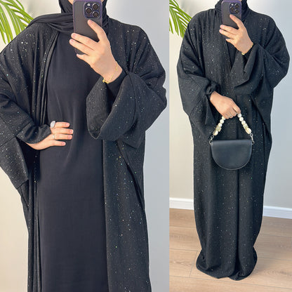 Women's Elegant Padded Cardigan Open Abaya