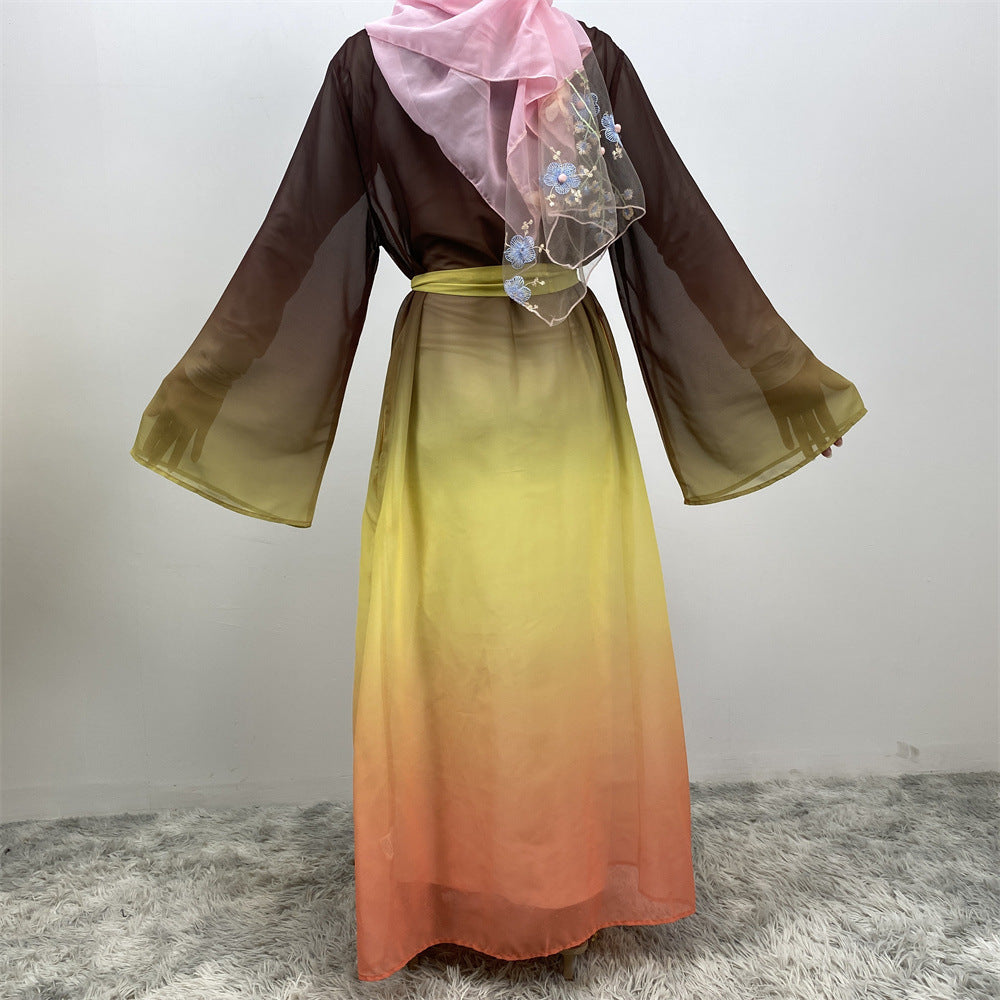 Women's Muslim Cardigan Chiffon Robe