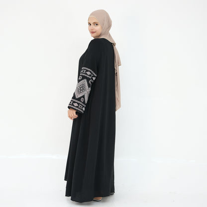 Women's Beautifully Embroidered Cardigan Open Abaya