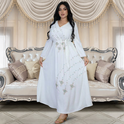 Women's Rhinestone Big Gown Jalabiya Dress