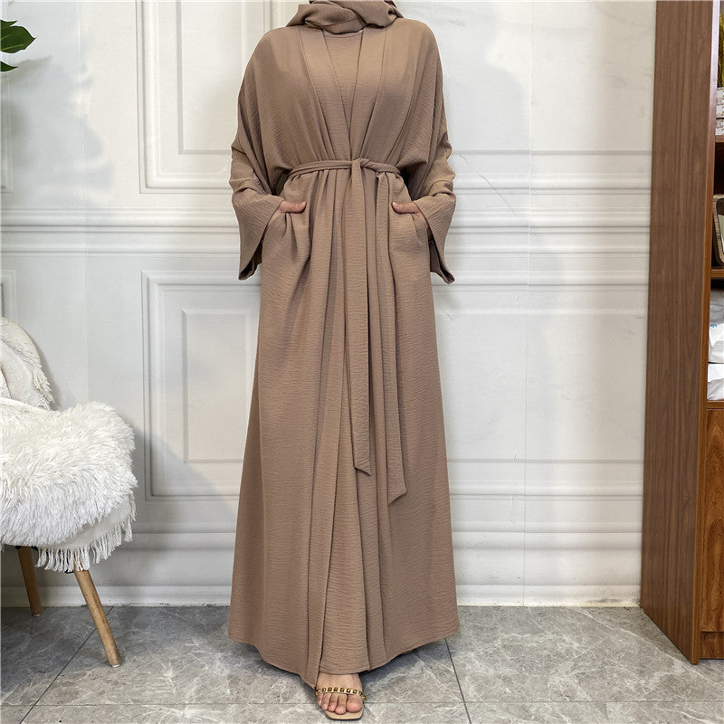 Sleeveless Dress and Robe Set with Pockets