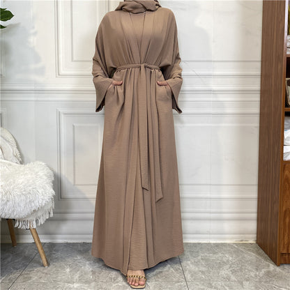 Sleeveless Dress and Robe Set with Pockets