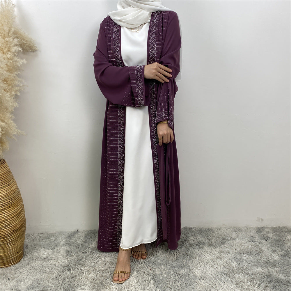 Muslim Slim Fit Cardigan Robe with Pockets