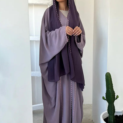 Women's Elegant Robe Hijab Two Piece Set