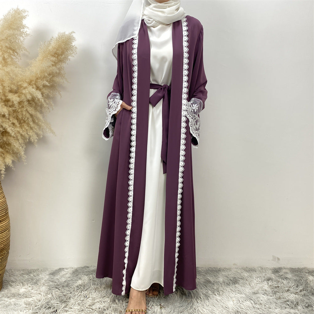 Patchwork Embroidered Dubai Abaya Robe