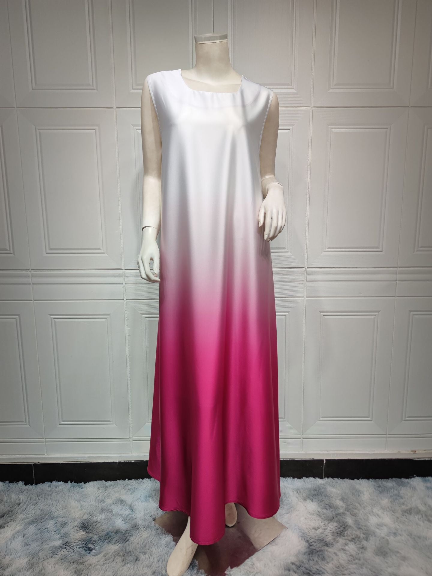 Women Plain Gradient Dress Two-piece Sets