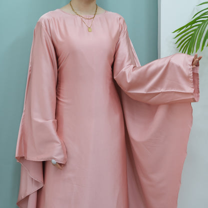 Women's Stretch Satin Modest Dress