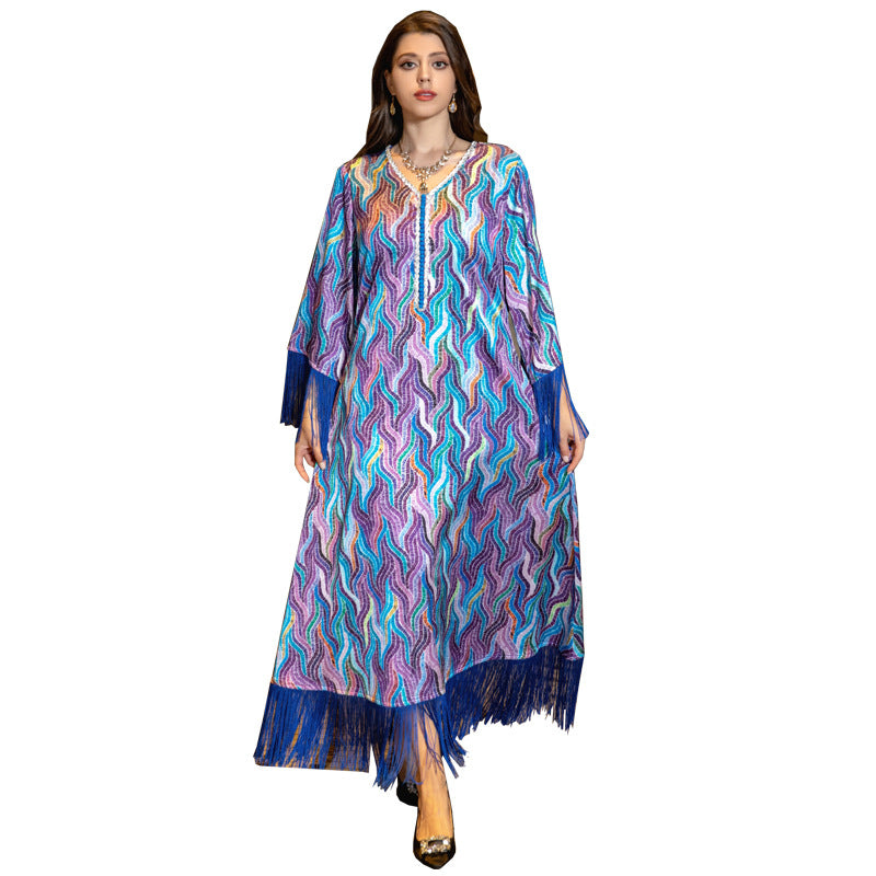 Women's Print Casual Jalabiya Dress