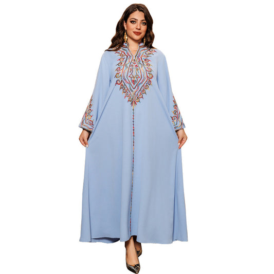 Women's Embroidered Party Pullover Dress