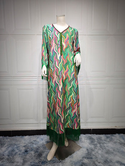 Women's Print Casual Jalabiya Dress