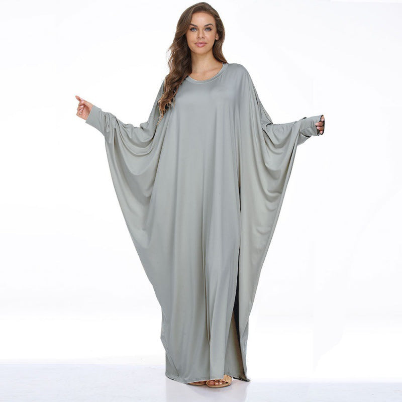 Round Neck Batwing Sleeve Dress