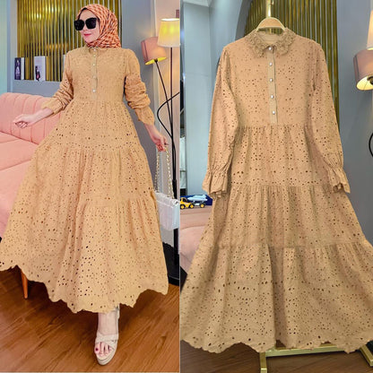 Women's Embroidered Openwork Lace Dress