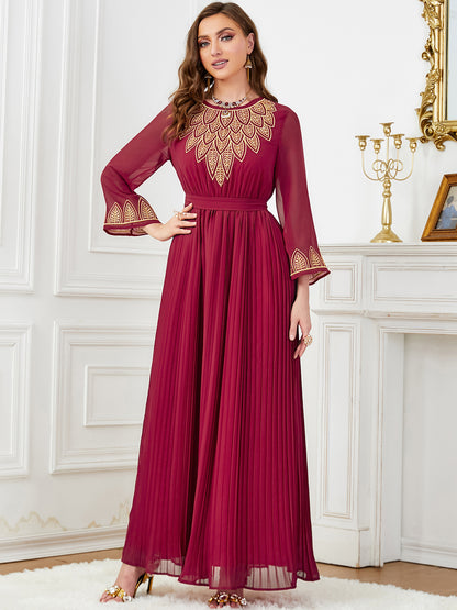 Women's Pressed Embroidered Beaded Dress