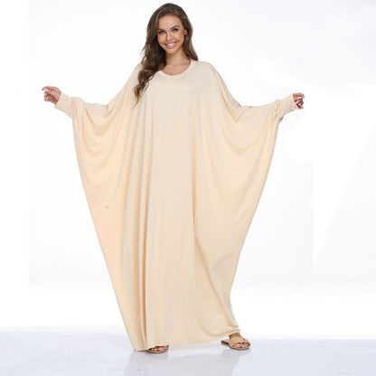 Round Neck Batwing Sleeve Dress