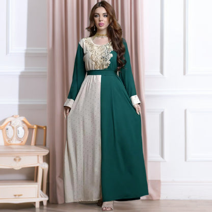Muslim Embroidered Appliqué Tunic Dress
