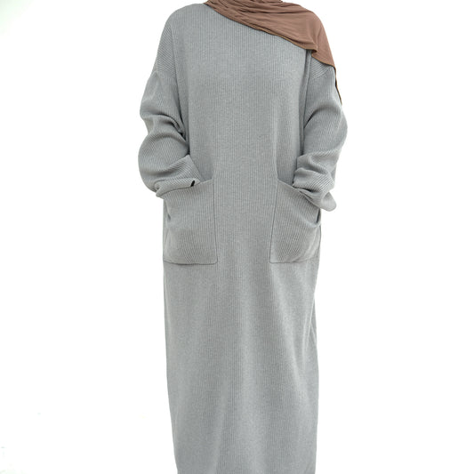 Soft Padded Knit Loose-fitting Sweater Dress