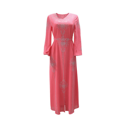 Women's Rhinestone Jalabiya Party Dress