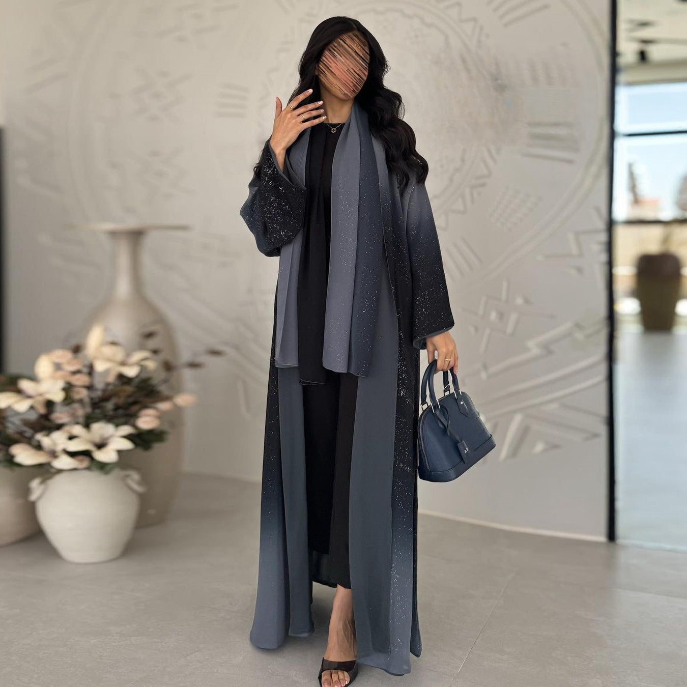 Women's Gradient Cardigan Robe Dress