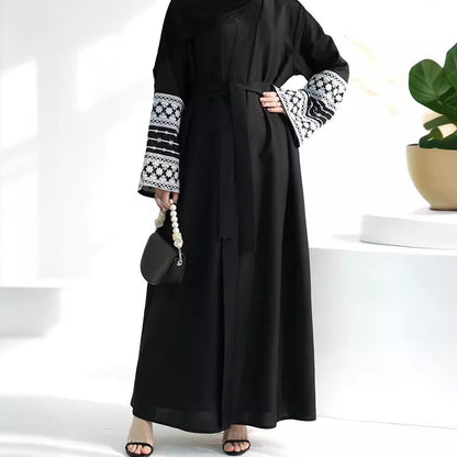 Women's Embroidered Elegant Cardigan Gown