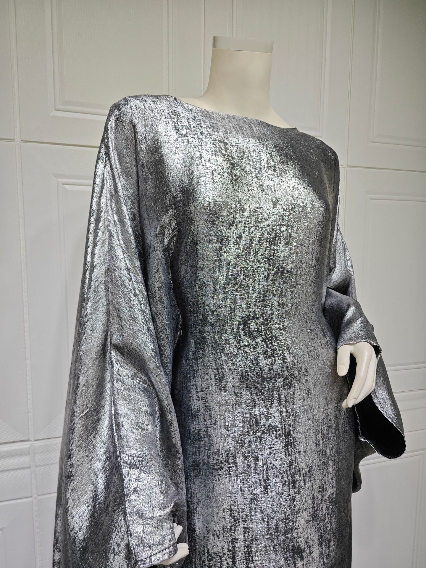 Women's Fashion Hot Silver Party Abaya Dress