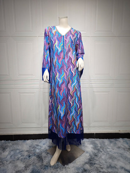 Women's Print Casual Jalabiya Dress