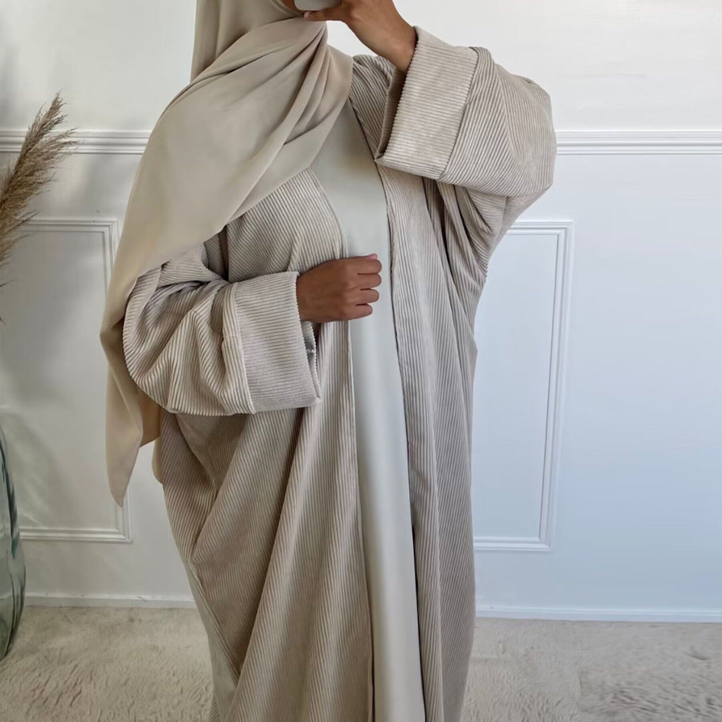 Women's Plain Cardigan Robe Dress