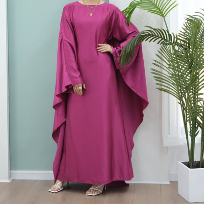 Women's Stretch Satin Modest Dress