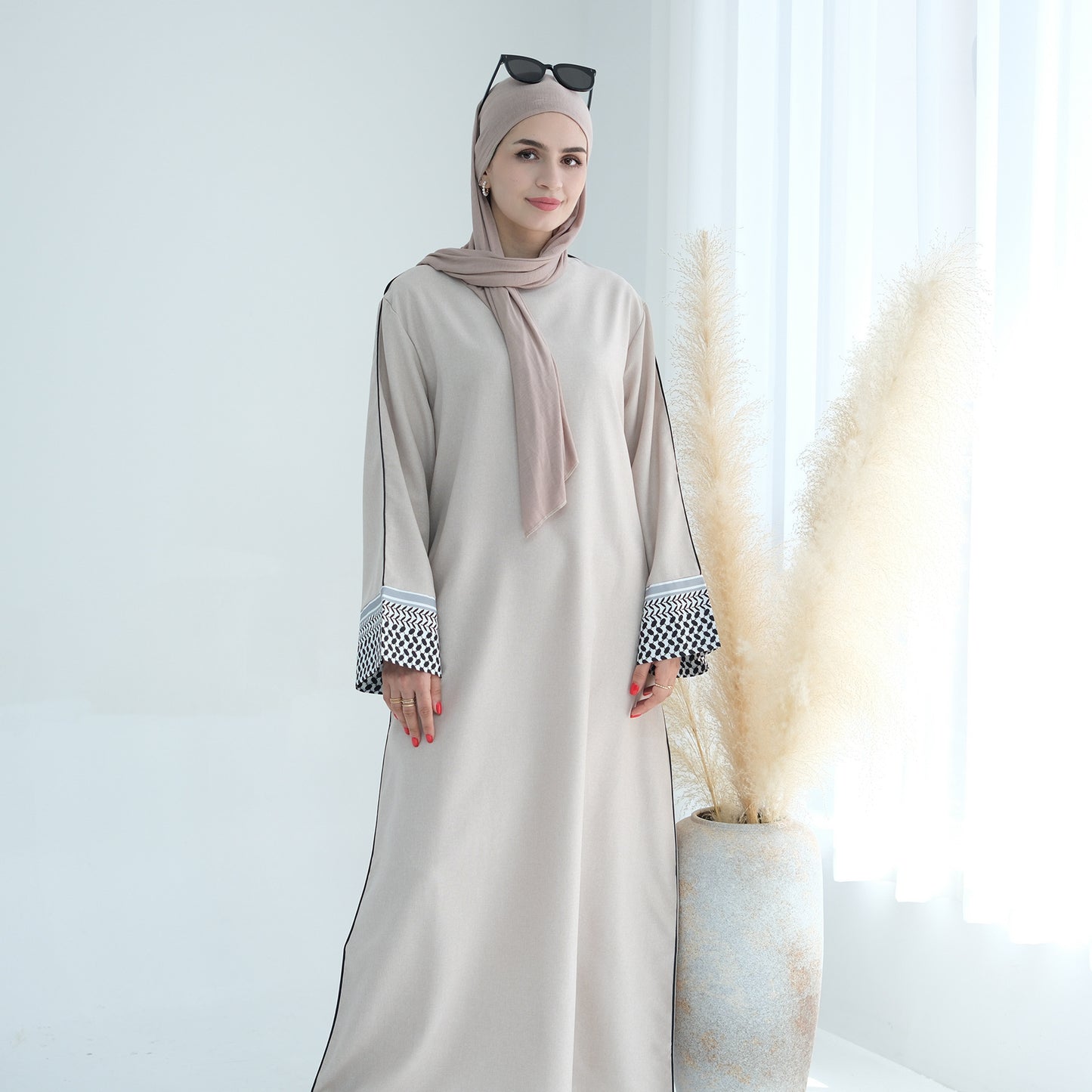 Muslim Patchwork Elegant Abaya Dress