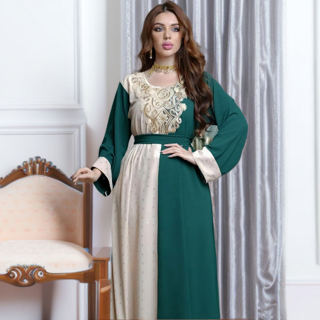 Muslim Embroidered Appliqué Tunic Dress