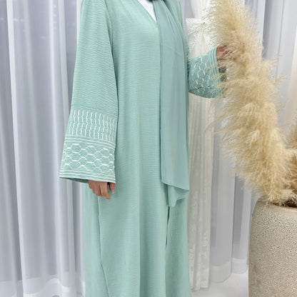 Women's Embroidered Fringed Cardigan Robe