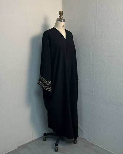 Women's Embroidery Black Robe