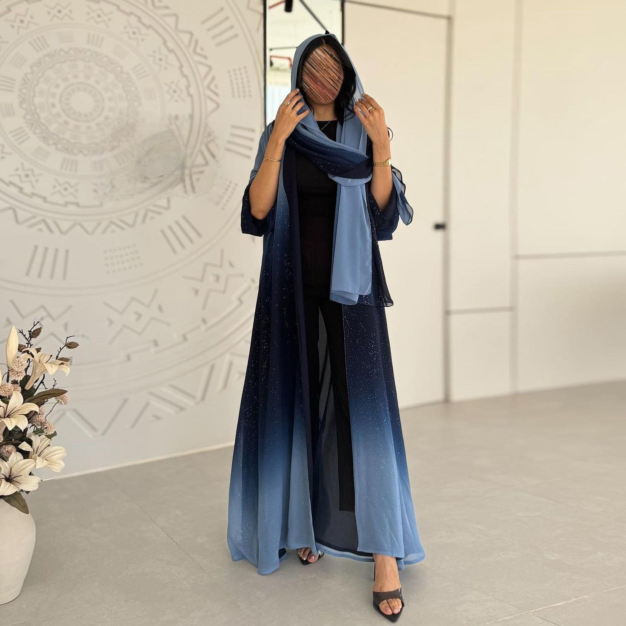 Women's Gradient Cardigan Robe Dress