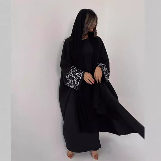 Embroidered Long Sleeve Robe