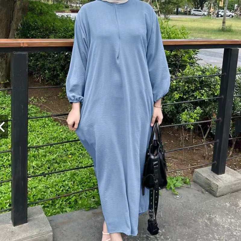 Women's Puff Sleeve Solid Color Casual Dress