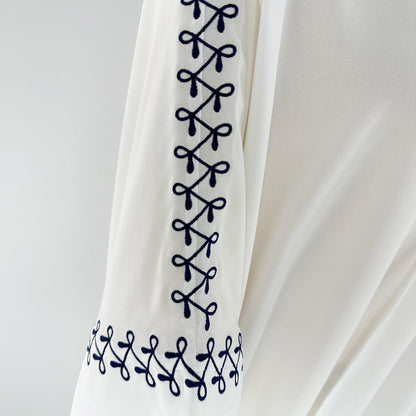 Embroidered Batwing Sleeves Elegant Robe