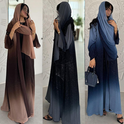 Women's Gradient Cardigan Robe Dress