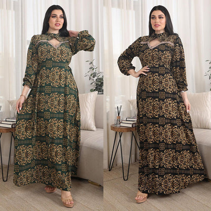 Women's Printed Arabic Party Dress