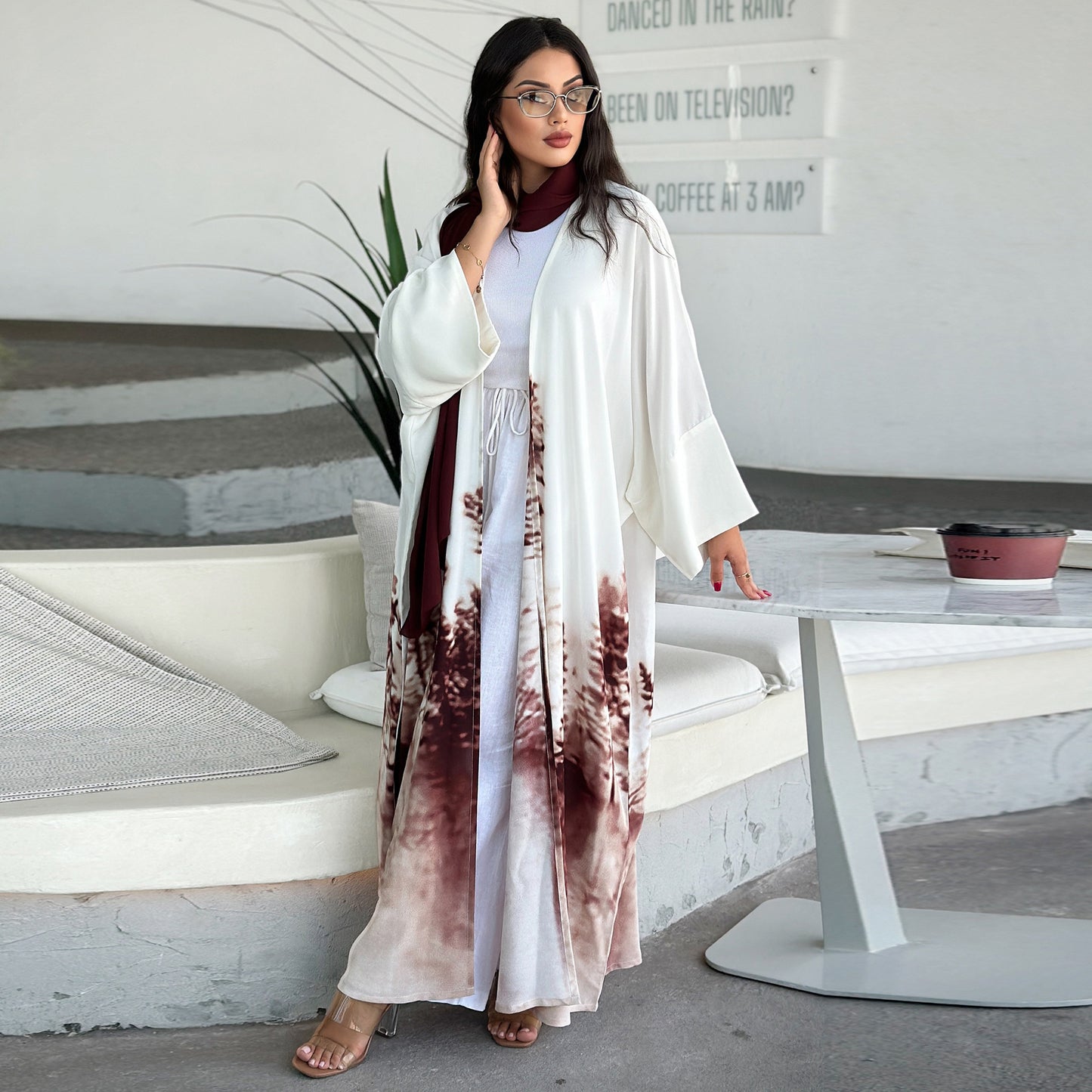 Women's Tie-dye Cape Robe Dress