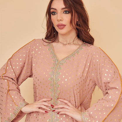 Women's Gilded Muslim Dubai Robe Dress