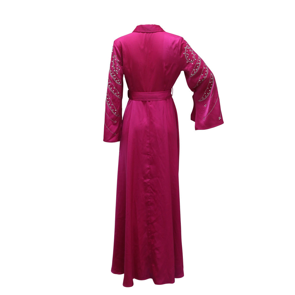 Women's Hot Jalabiya Party Dress with Belt